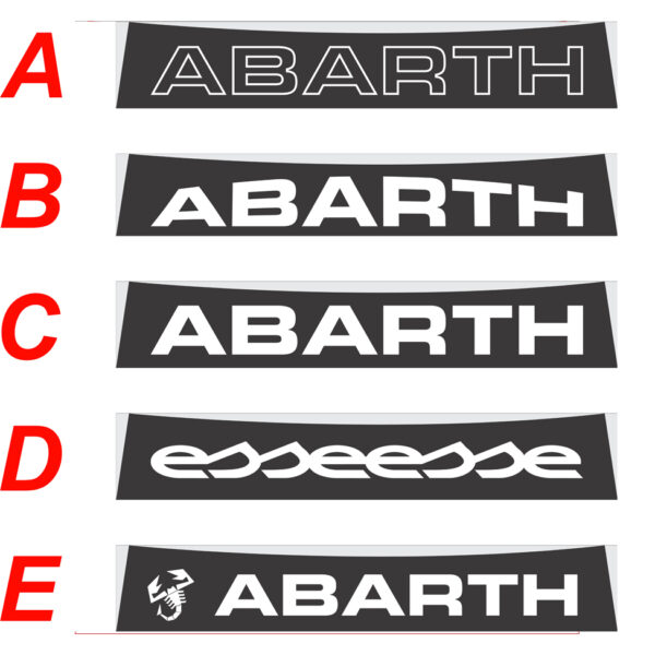 Abarth 500, 595, 695 fascia parasole adesiva personalizzata, Esseesse, Scorpione