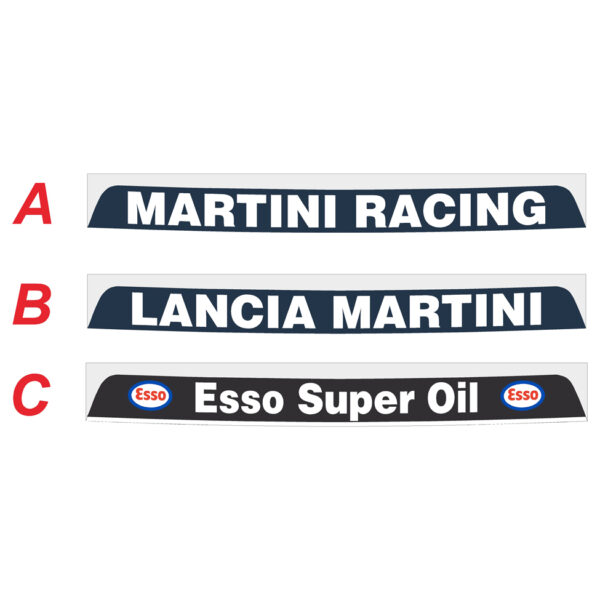 Lancia Delta Martini HR Integrale 1979-1993 fascia parasole adesiva replica, Martini Racing