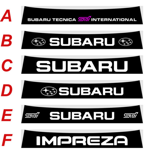 Subaru Impreza fascia parasole adesiva personalizzata, STI, Subaru Tecnica International