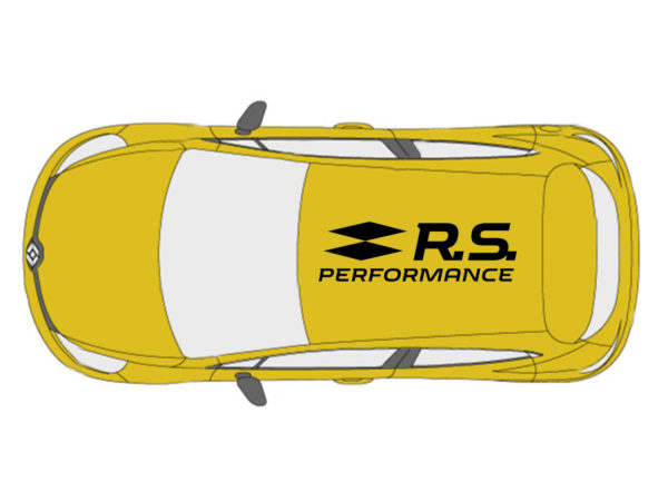 renault clio rs 200 adesivo sticker tetto rs performance