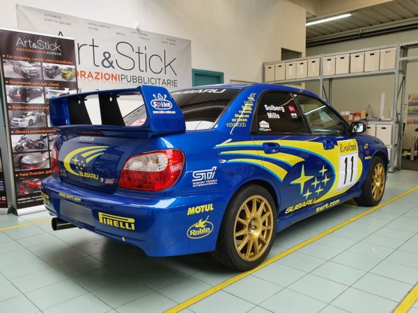 Subaru Impreza STI kit adesivi replica livrea WRC 2002, Rally Montecarlo Solberg, Mills