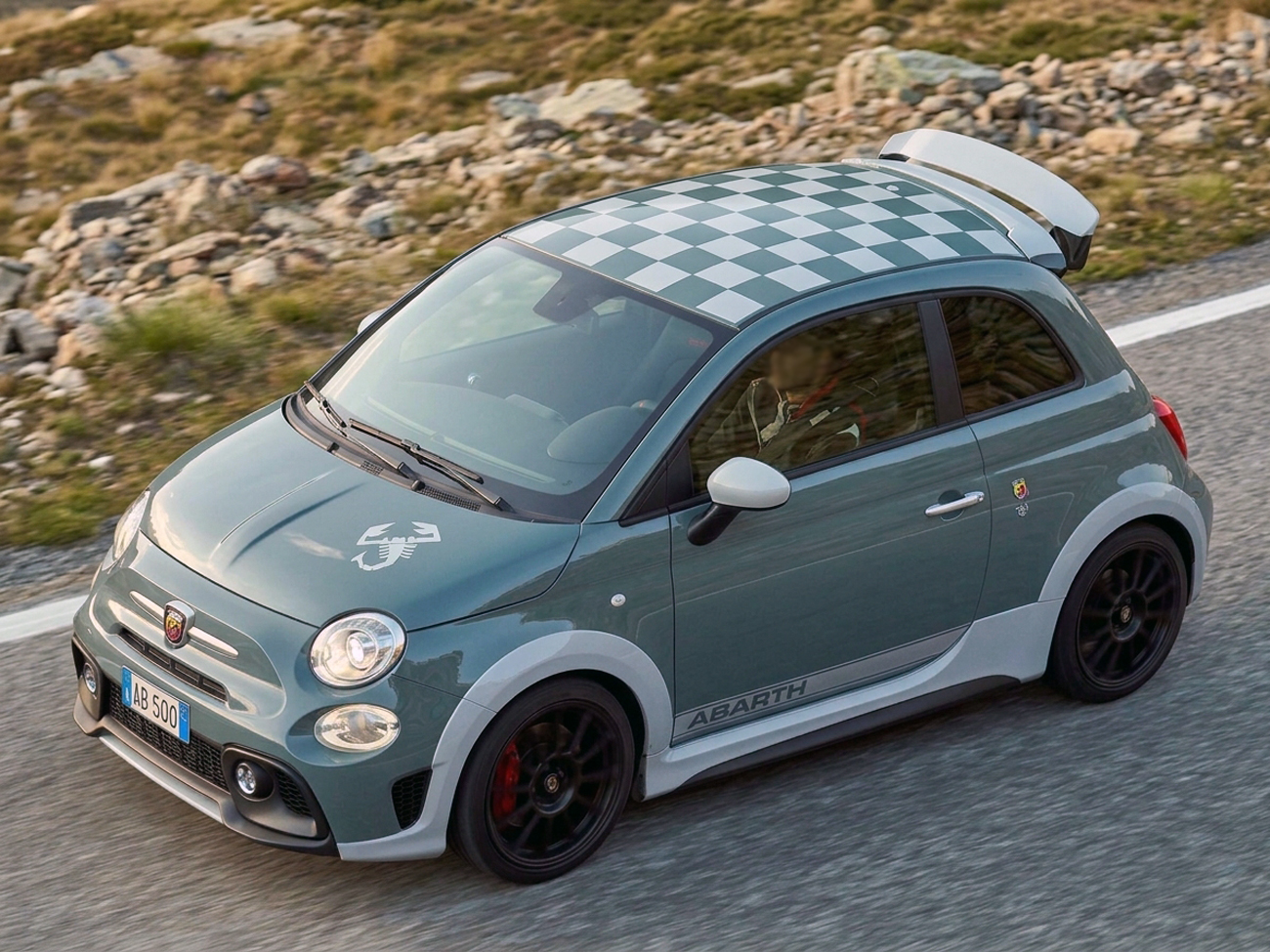 abarth fiat 500 scacchiera tetto 1