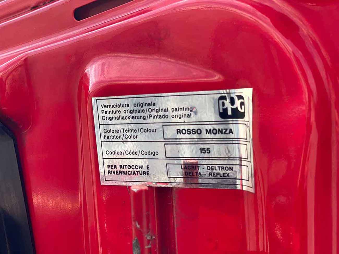 etichetta codice colore vernice lancia delta