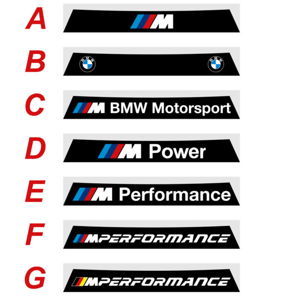 BMW serie 1 2011 2019 fascia parasole adesiva personalizzata, BMW Motorsport, M Power, M Performance