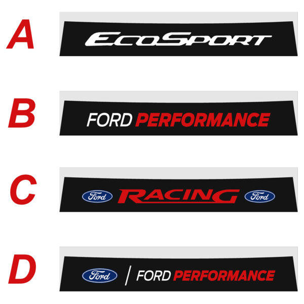 Ford Ecosport fascia parasole adesiva personalizzata, Ford Performance, Ford Racing
