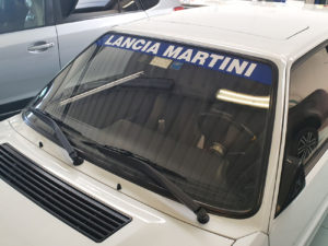 Lancia Delta Martini HR Integrale 1979-1993 fascia parasole adesiva replica, Martini Racing