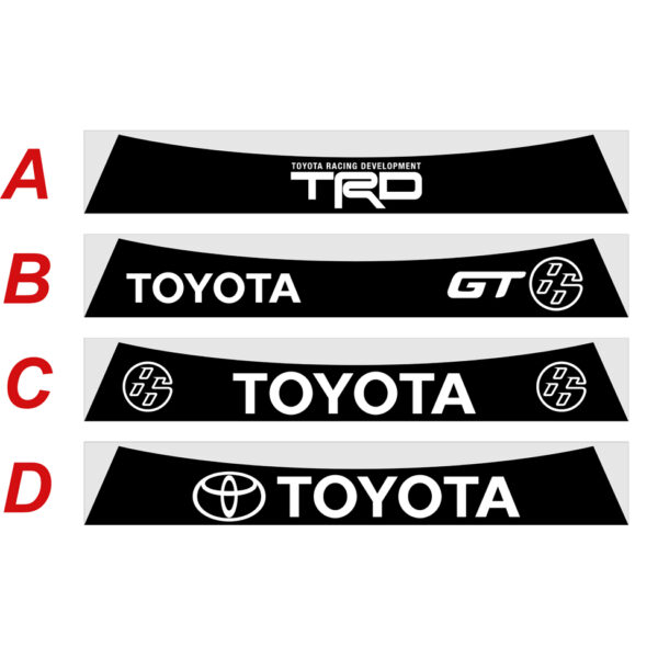 Toyota GT86 2012 fascia parasole adesiva personalizzata, TRD, Toyota Racing Development